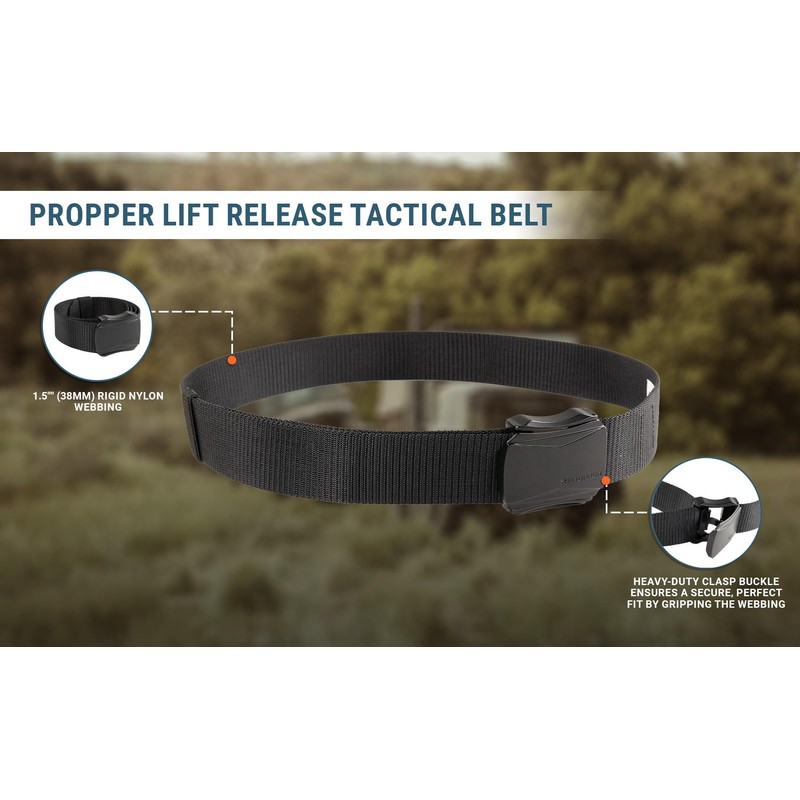 Lift Release 1.5" Tactical Belt, Gun Belt, Hiking 38MM, Black,