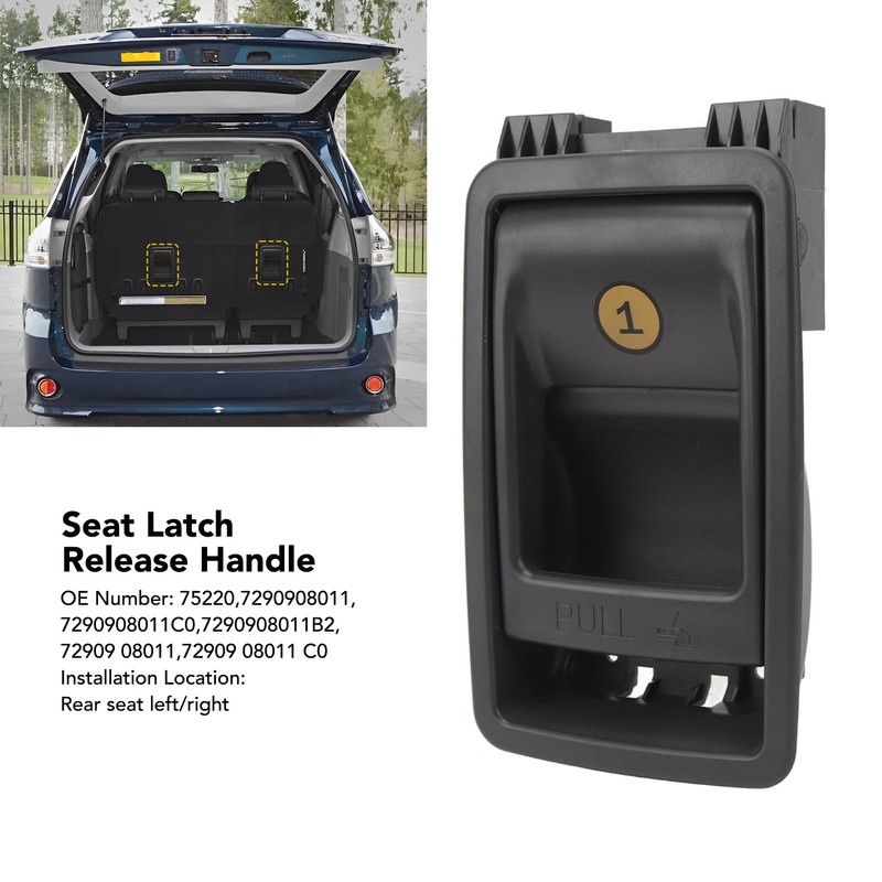 Folding Seat Latch Release Handle 7290908011C0 Gray Ergonomic Reliable Rear