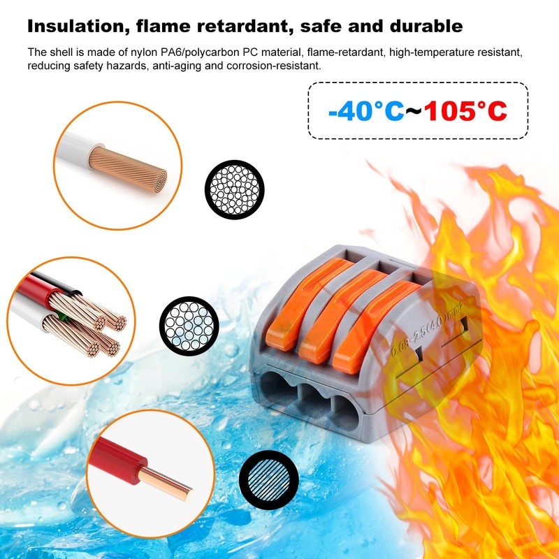 Zhushan 90 PCS Lever Wire Nuts Connectors Kit - Electrical