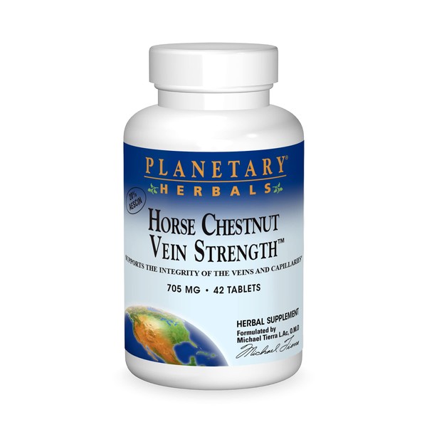 Planetary Herbals Horse Chestnut Vein Strength 705mg, Supports The Integrity Of The Veins And Capillaries - 42 Tablets