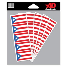 Puerto Rico Flag Sticker Decal for Helmets (Football, Baseball, Softball, Hockey, Lacrosse, Etc.) 50 Stickers The Original Award Decals Premium 20mil Thick Helmet Decals Made in The USA Since 1976