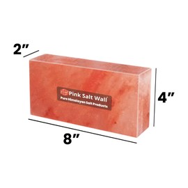 8"x4"x2"Himalayan Pink Salt Bricks & Tiles Pack of 6 for Home Decor, Spa, Sauna & Wellness | Each Block 5.5 Lbs |