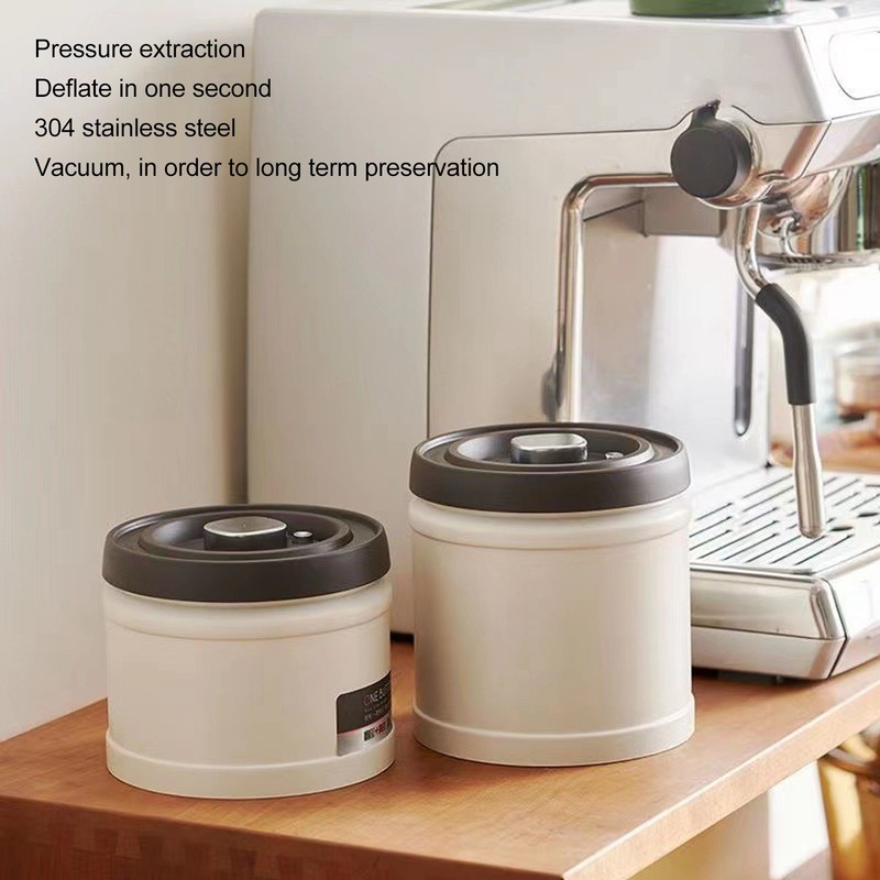 Vacuum Sealed Coffee Container 304 Stainless Steel Press Type Airtight