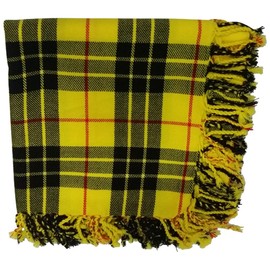 AAR Kilt Fly Plaid Acrylic Wool Scarf Rolled Fringe Shawl