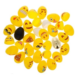 Express Yourself: Set of 24 Facial Expressions Eggs + 1 Gold, 1 Black, 1 White & 1 Yellow Plastic Easter Eggs