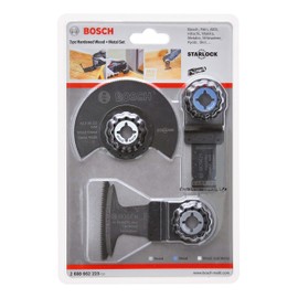 Bosch Accessories Professional 3 pcs Starlock Hardened Wood + Metal Set (Accessories for Oscillating Multi Tools)