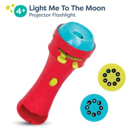 B. toys – Projector Flashlight – 2 Image Reels – Planet & Alien Projections – Space Toys For Kids – 4+ Years – Light Me To The Moon – Red