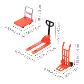 Kisangel 1 Set Miniature Traffic Tool Accessory Micro Landscape Hand Trolley Models Small Forklift Plaything Safe and Lightweight for Learning and Creativity