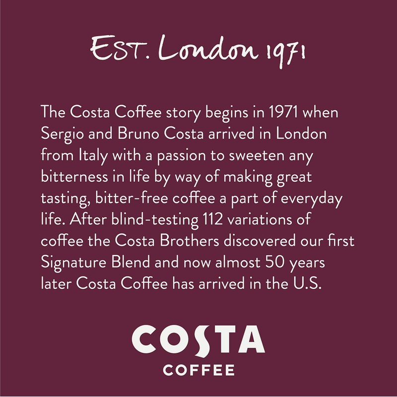 Costa Coffee Single Serve Pods Compatible with Keurig K-Cup Brewers