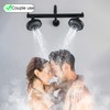 BEIYI Dual Double Shower Head for Couples, High Pressure 5
