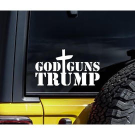 God Guns Trump Cross Rights Cool Vinyl Decal Sticker 5x6 inches