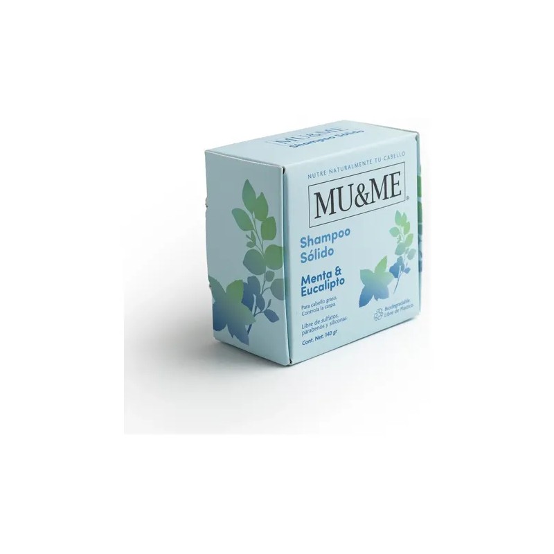 Shampoo Solido Mu&me Menta & Eucalipto Control Caspa 140gr