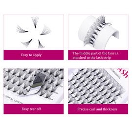 Premade Lash Fans 12D 0.07 Mix Volume Fans D Curl Lashes Eyelash Extension Supplies Volume Pre Fanned Lashes (12D-0.07 D, Mix 8-14mm)