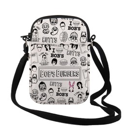 TSOTMO Cartoon TV Show Merchandise Gift Bob Family Zipper Pouch Crossbody Bag Burgers Style Gift (BUTTS CR CA)
