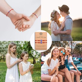 Lanqueen Red String Bracelet Evil Eye 7 Knots Protection Kabbalah Bracelets Rakhi for Brother for Women Men