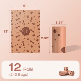 240 Counts Dog Poop Bags, Leak Proof, Extra Thick and Strong Pet Waste Bags for Dog Walking and Cat Litter