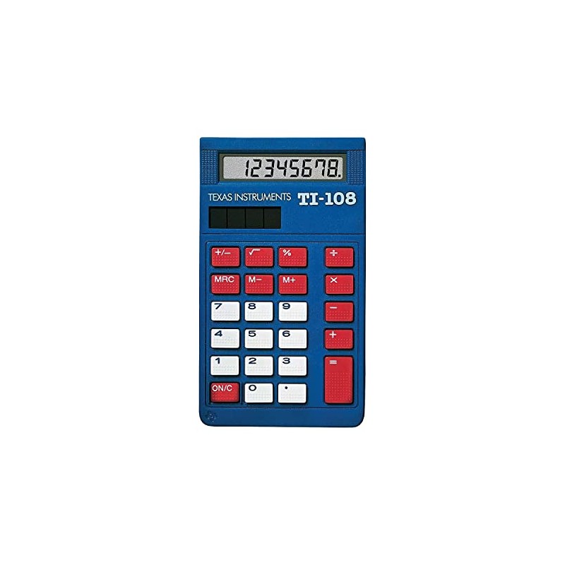 Texas Instruments TI-108 Teacher Kit TI-108TK 8-Digit Desktop Calculator, Blue