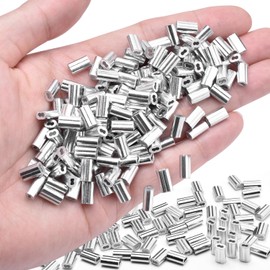 250Pcs 1/16"Cable Crimp Sleeves, Aluminum Wire Rope Crimping Loop Sleeve. Cable Ferrules for Cable and Wire Rope Crimp Double Barrel Crimp Sleeves (M1.5-1/16")