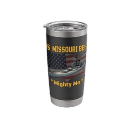 WW2 Ship & Korean War USS Missouri BB-63 Battleship Veterans Stainless Steel Insulated Tumbler