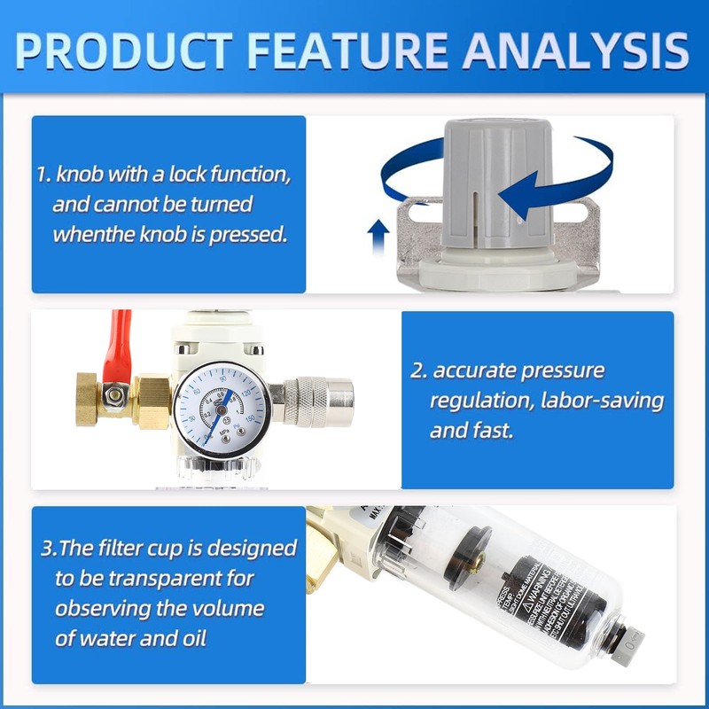 Auto Drain Air Line Filter 1/2in NPT Inlet Air Compressor