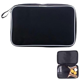 ZHAOYCSH Table Tennis Racket Case - Soft Cover Paddle Bag (27x17 cm) | Durable & Lightweight Ping Pong Paddle Case | Scratch-Resistant Travel Organiser for Indoor Sports Accessories (Black, 1-Pack)