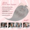 SEGO Grey Hair Toppers for Women Real Human Hair With