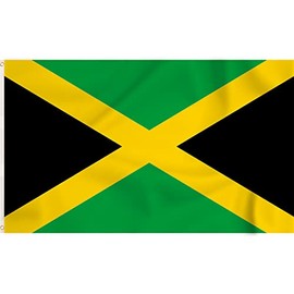 Storm&Lighthouse Jamaica Flag Caribbean Flag Jamaican Flag 5ft x 3ft with Eyelets