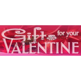 Concept Signs & Graphics 1.5'X4' GIFTS FOR YOUR VALENTINE BANNER Signs Valentines Day Flowers Jewelry