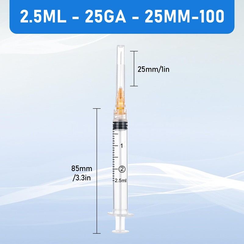 100 Pack 2.5ml/cc Plastic Tube Lab Dispensing Tools, Individually Packaged