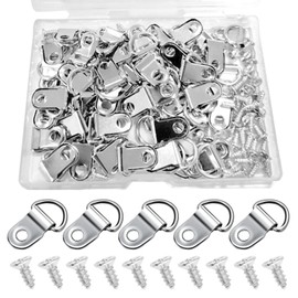 Picture Hanging Kit, 100 D Rings and Screws for Effortless Installation of Photo Frames, Wall Decorations, and Art Gallery Pieces