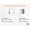 Acetylene Adaptor - CGA-300 (Commercial Cylinder) to CGA-520 (Size B
