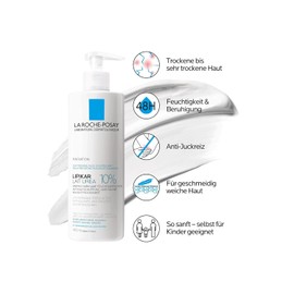 La Roche Posay Lipikar Lait Urea 10%, Moisturising Body Lotion with 10% Urea, Soothing Body Milk for Very Dry Skin, Triple Effective Skin Care, 400 ml