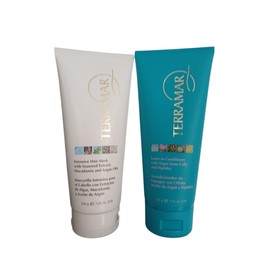 Terramar Kit de Tratamiento Capilar, Mascarilla Intensiva y Acondicionador Sin Enjuague con Células Madre de Argán y Péptidos, 200g Cada Uno, Pack de