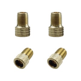 Runseaway 4PCS Brass Presta Valve Adapter, Convert Presta to Schrader Valve Adaptor for Bikes, Inflate Tires Using Standard Pump or Air Compressor