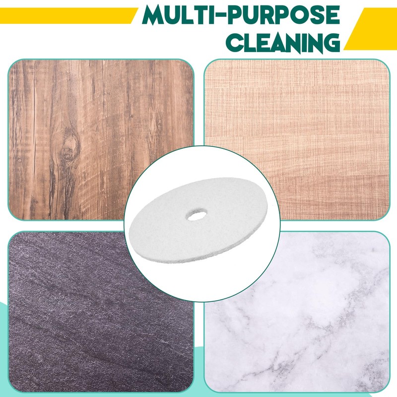 Teenyyou 20" White Scrubbing Pads Commercial Cleaning Orbiter Pads-Maintenance Non