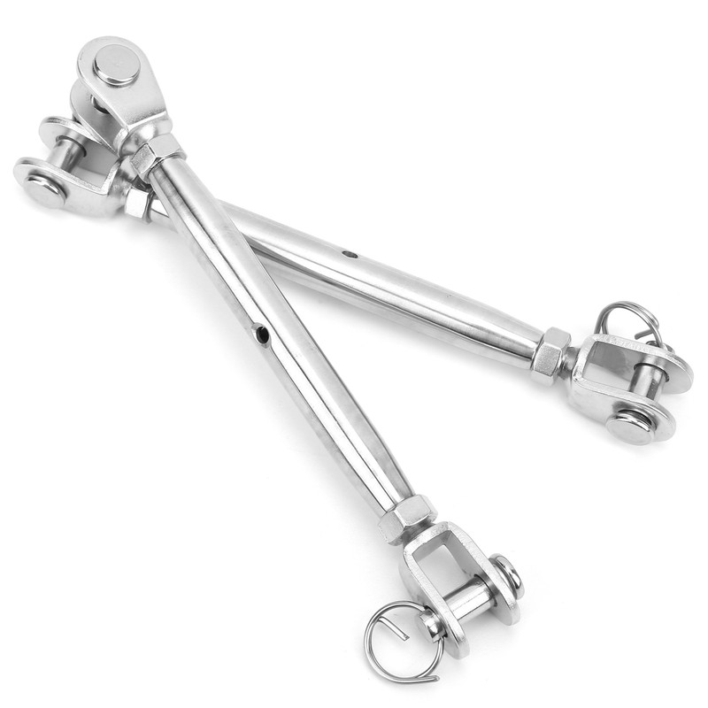 2pcs Jaw and Jaw Turnbuckle Stainless Steel Turnbuckle Rigging Screw