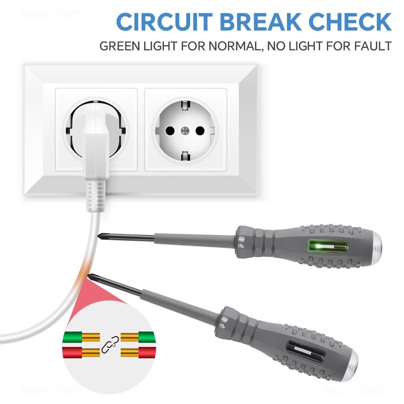 Tomorotec 2PCS Voltage Tester Screwdriver Set - Multifunctional, Magnetic Tips
