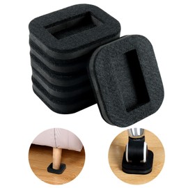 12 PCS Felt Furniture Coasters Caster Cups for Hardwood Floors, Felt Bottom Furniture Pads, Bed Office Chair Fridge Furniture Wheel Stopper to Prevent Sliding and Scratches (Black, L: 2.6" * W:1.8")