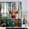 Vengaot Highland Cow Summer Shower Curtain 60Wx72L Inch Funny Cute