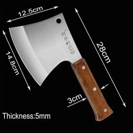 Professional Bone Cleaver Knife Stainless Steel Wood Handle Heavy Duty Chinese Kitchen Knife Chef Knife Meat Cutter