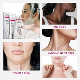 Double Chin Reducer Sagging Neck Firming Anti Aging Wrinkle Reducing Face Lift Slim - Korean Skin Care Routine Set. Vela Contour (CREAM MASK BELT)