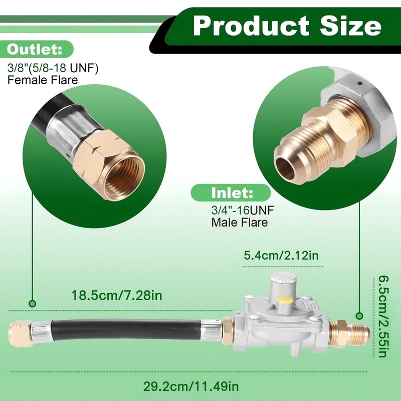 Natural Gas/Propane Grill Conversion Kits, Pressure Regulator Valve with Orifice