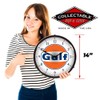 Gulf Logo LED Wall Clock, Retro/Vintage, Lighted, 14 inch