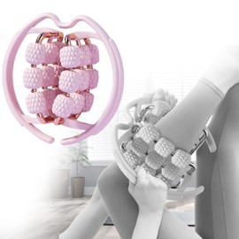 Milageto Massager Roller Muscle Roller 18 Wheel Muscle Massager Press Points 360 Degree Handheld Leg Massager for Legs Arm Waist Calf, Pink