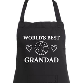 Second Ave Men's World's Best Grandad Black Apron BBQ Grill Cooking Kitchen Apron