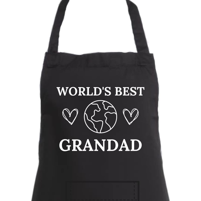 Second Ave Men's World's Best Grandad Black Apron BBQ Grill