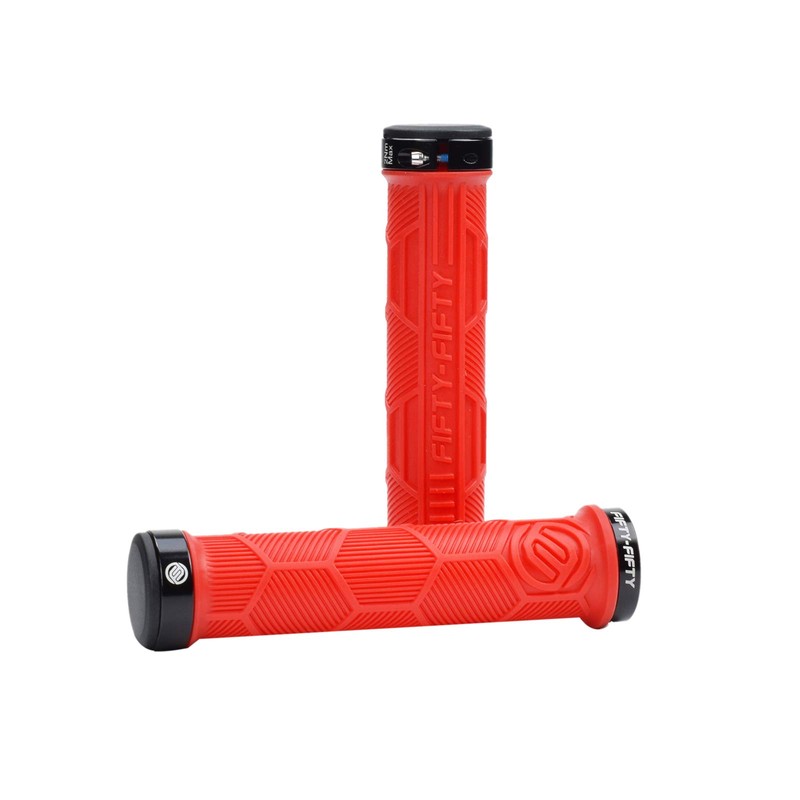 FIFTY-FIFTY Double Lock-On Mountain Bike Grips, Bicycle Handlebar Locking Grips,