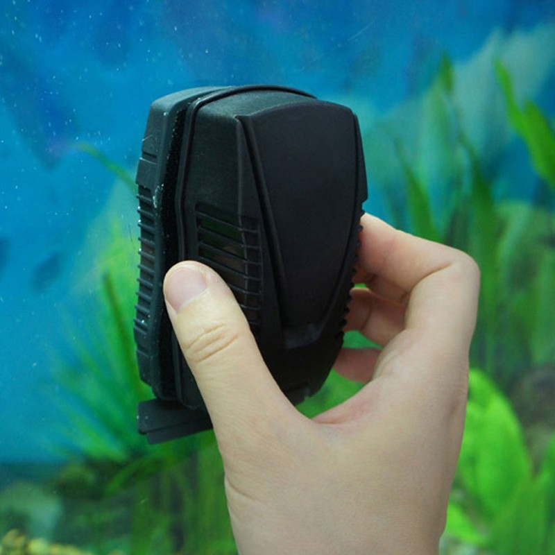 Fish Tank Magnetic Brush Moss Remover Glass Suspension Scraper Aquarium
