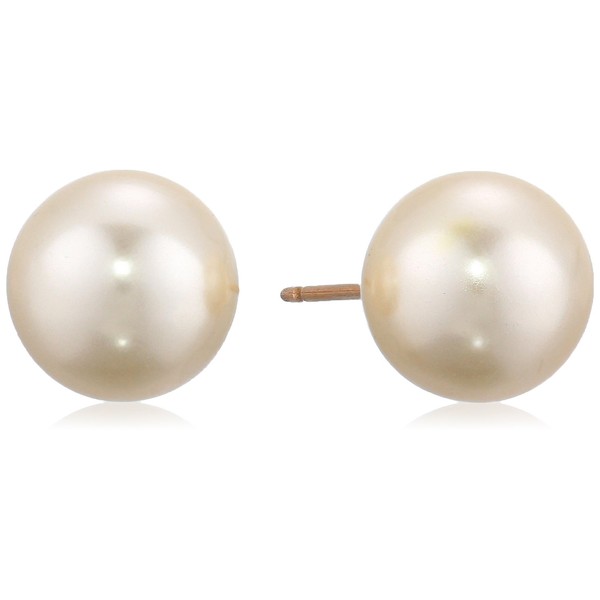 2028 Jewelry Faux Peach Pearl Stud Earrings 8Mm