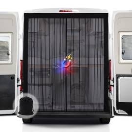 ZATOOTO Van Bug Screen with Magnetism, Rear Door Magnetic Fly Screen for RAM ProMaster High Roof Ford Transit High Roof, Center Magnetic Closure for Mosquito Net Sliding Door, 79" (h) x 67" (w)